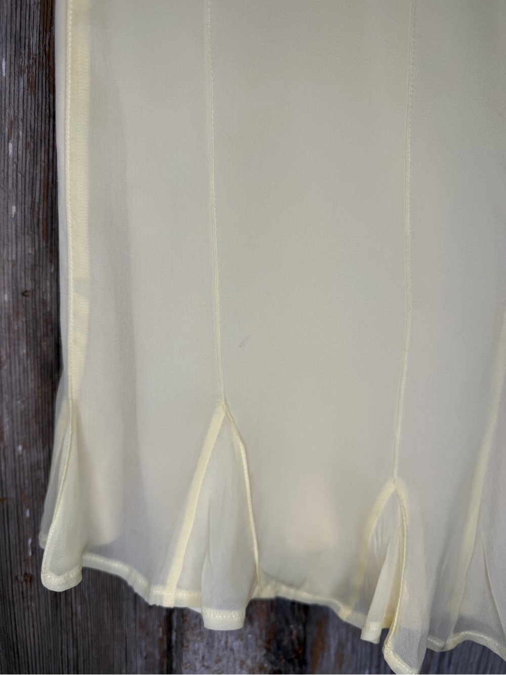 Jil Sander Silk Skirt Italy Pale Yellow Y2K Minimalist Luxe Midi Size 38/Small - Picture 5 of 16